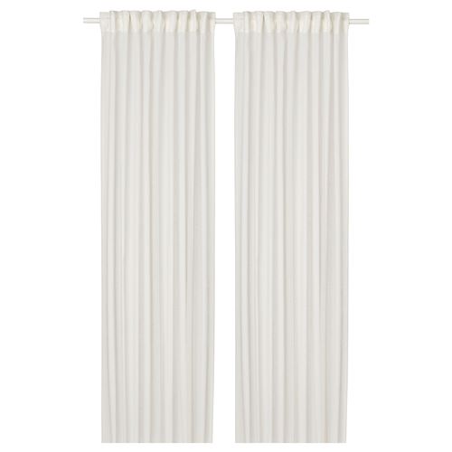 IKEA - HALLEBRACKA, sheer curtains, 1 pair, white, 145x300 cm