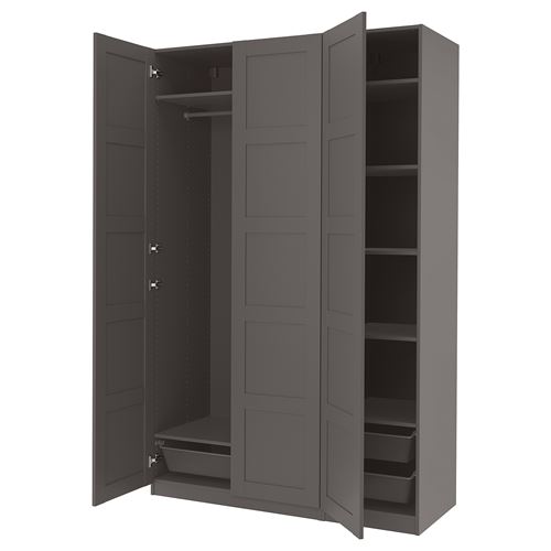 IKEA - PAX/BERGSBO, PAX wardrobe, dark grey, 150x60x236 cm