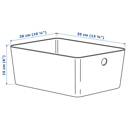 IKEA - KUGGIS, box, light grey, 26x35x15 cm