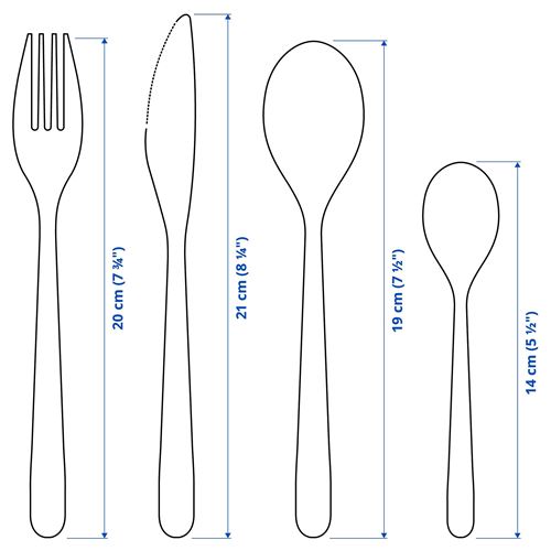 IKEA - FÖRNUFT, 6 kişilik çatal bıçak takımı, paslanmaz çelik