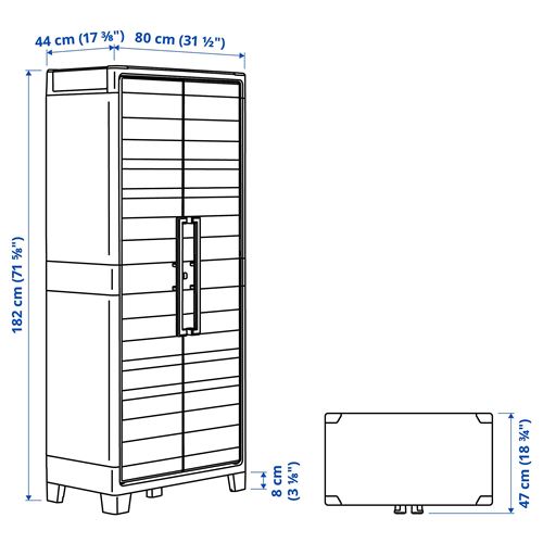 IKEA - RUNMARÖ, cabinet with door, dark grey, 80x44x182 cm