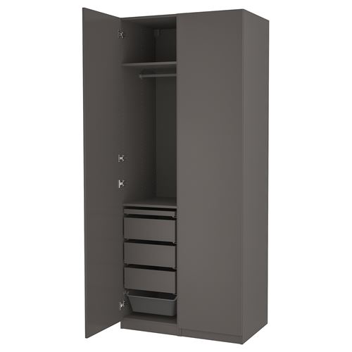 IKEA - PAX/FORSAND, PAX wardrobe, dark grey, 100x60x236 cm