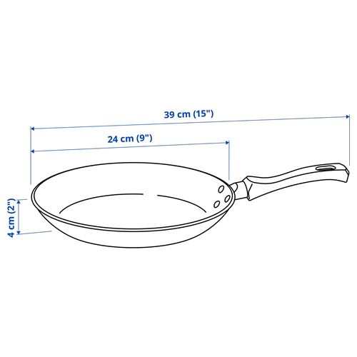 IKEA - TAGGHAJ, frying pan, non-stick coating-black, 24 cm