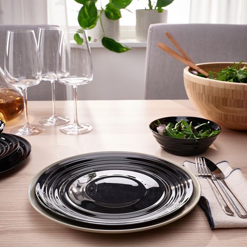 IKEA - NATBARB, plate, black, 24 cm