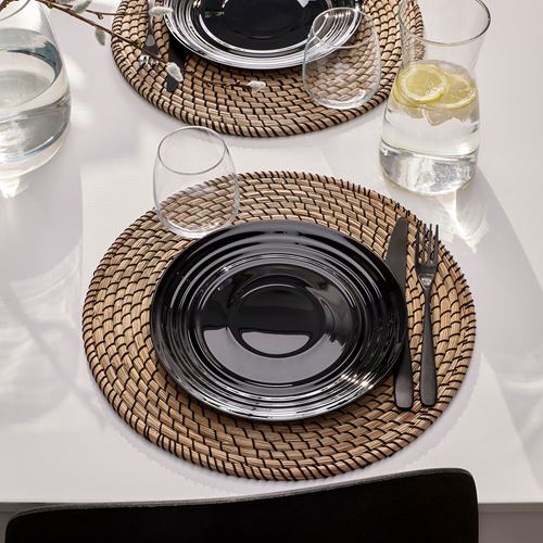 IKEA - NATBARB, plate, black, 24 cm