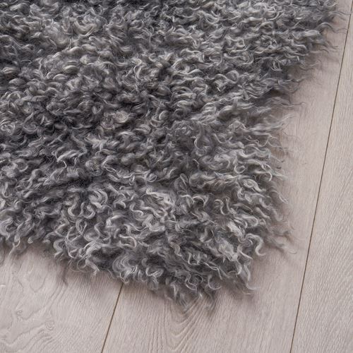 IKEA - VAGVISARE, faux sheepskin, dark grey, 65x95 cm