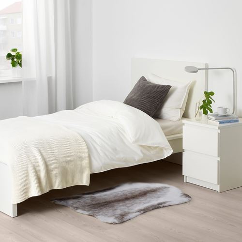 IKEA - BULLERSKYDD, faux sheepskin, white/brown, 70x90 cm