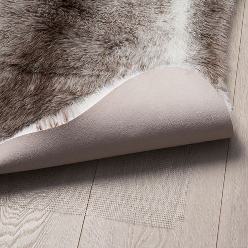 IKEA - BULLERSKYDD, faux sheepskin, white/brown, 70x90 cm
