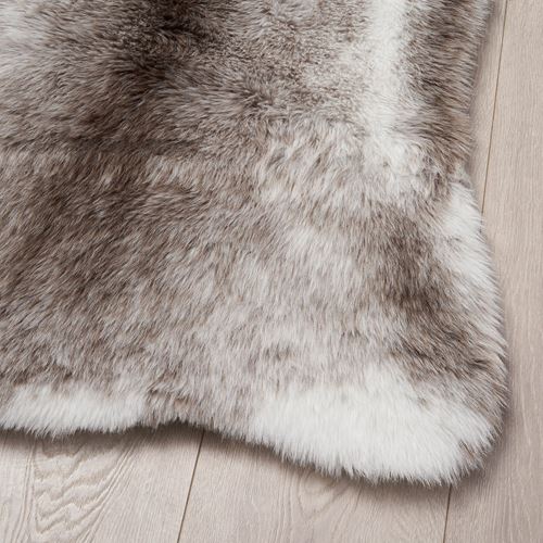 IKEA - BULLERSKYDD, faux sheepskin, white/brown, 70x90 cm