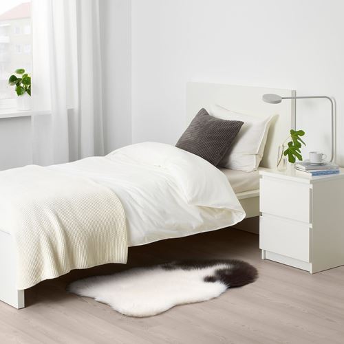 IKEA - SIDOREMSA, faux sheepskin, white/brown, 65x95 cm