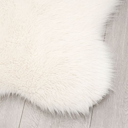 IKEA - SIDOREMSA, faux sheepskin, white/brown, 65x95 cm