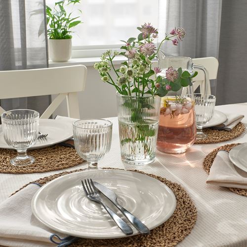 IKEA - SANDSKADDA, plate set, light grey/beige, 26 cm