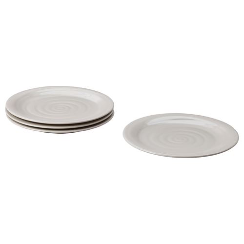 IKEA - SANDSKADDA, plate set, light grey/beige, 26 cm