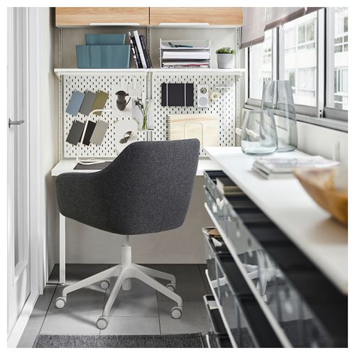 IKEA - TOSSBERG/LANGFJALL, office chair, gunnared dark grey-white