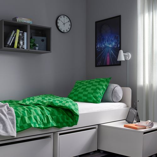 IKEA - BLASKATA, kids' bedding set, green, 150x200/50x60 cm