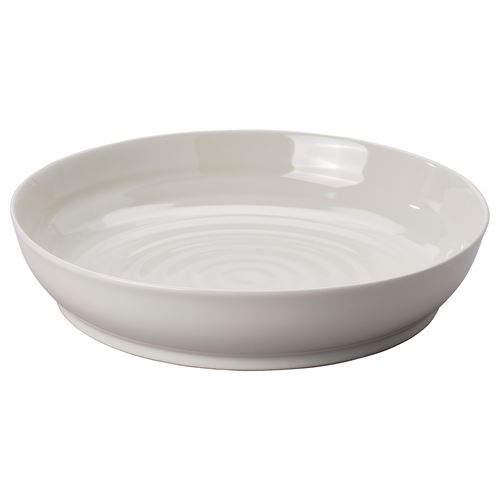 IKEA - SANDSKADDA, ceramic serving bowl, light grey/beige, 34 cm