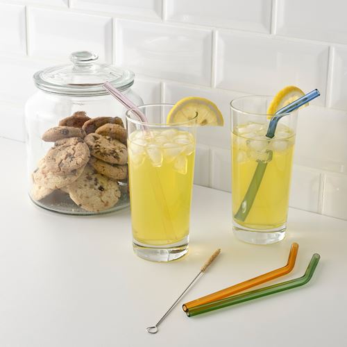 IKEA - BLAKAXA, glass straw, mixed colours