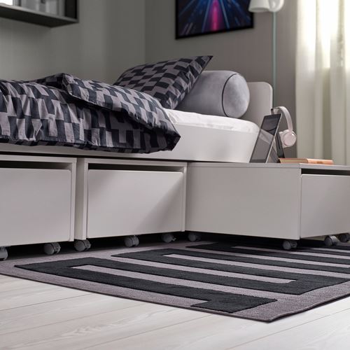 IKEA - BLASKATA, kids rug, black/grey, 105x160 cm