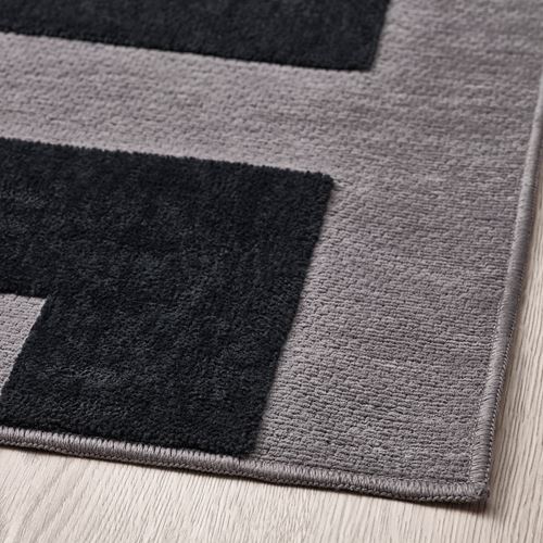 IKEA - BLASKATA, kids rug, black/grey, 105x160 cm