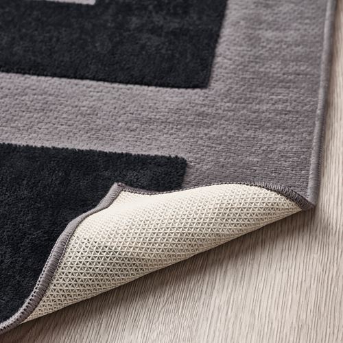 IKEA - BLASKATA, kids rug, black/grey, 105x160 cm