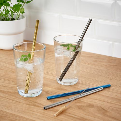 IKEA - LUFTTAT, drinking straw, assorted colours