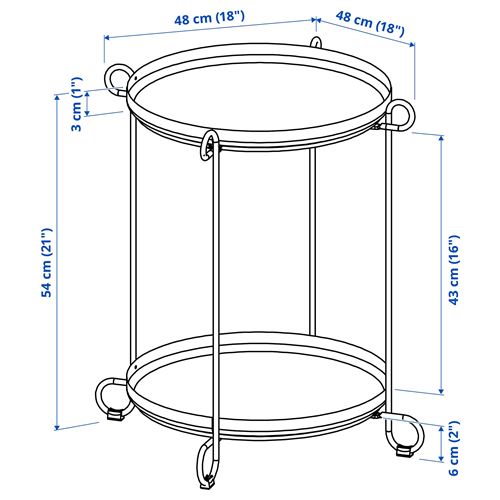 IKEA - LIVELYCKE, tray table, black, 50x54 cm