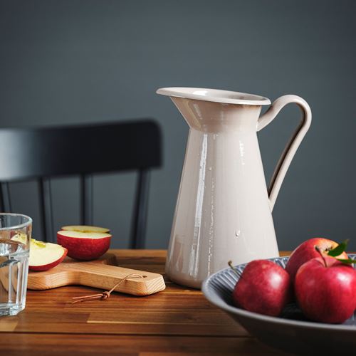 IKEA - SOCKERART, vase/pitcher, dark grey/beige, 22 cm