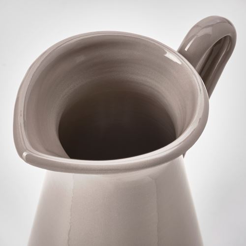 IKEA - SOCKERART, vase/pitcher, dark grey/beige, 22 cm