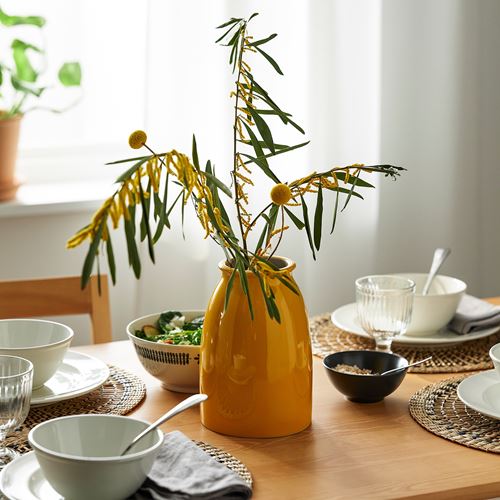 IKEA - KOPPARBJÖRK, vase, high-gloss yellow, 21 cm