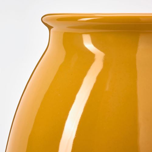 IKEA - KOPPARBJÖRK, vase, high-gloss yellow, 21 cm