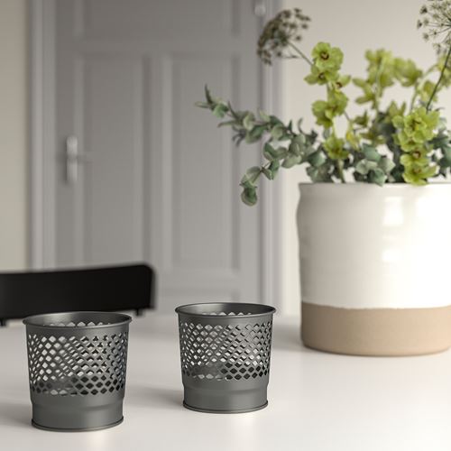 IKEA - BERGGRAN, tealight mumluk, gri, 9 cm