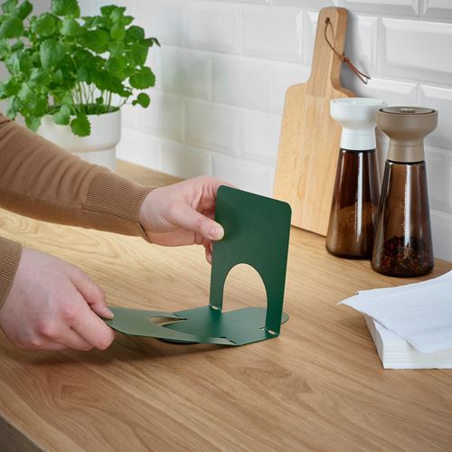 IKEA - SKOGSRÖR, napkin holder, dark green, 13x12 cm