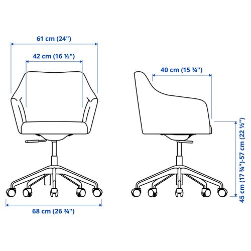 IKEA - TOSSBERG/LANGFJALL, office chair, gunnared dark grey-white