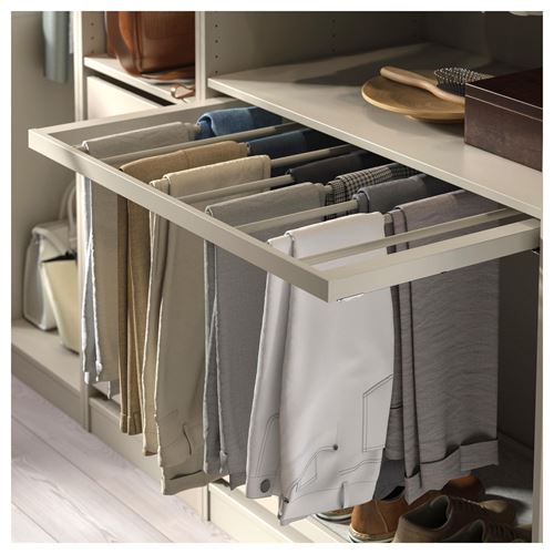 IKEA - KOMPLEMENT, pull-out trouser hanger, beige, 100x58 cm