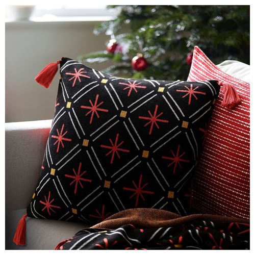 IKEA - VINTERFINT, lace pillow cover, red/black, 50x50 cm