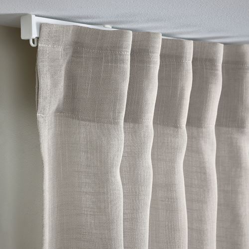 IKEA - HALLEBRACKA, sheer curtains, 1 pair, light grey, 145x300 cm