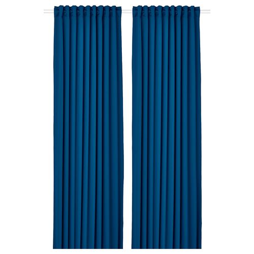 IKEA - MAJGULL, blackout curtain, 1 pair, dark blue, 145x300 cm