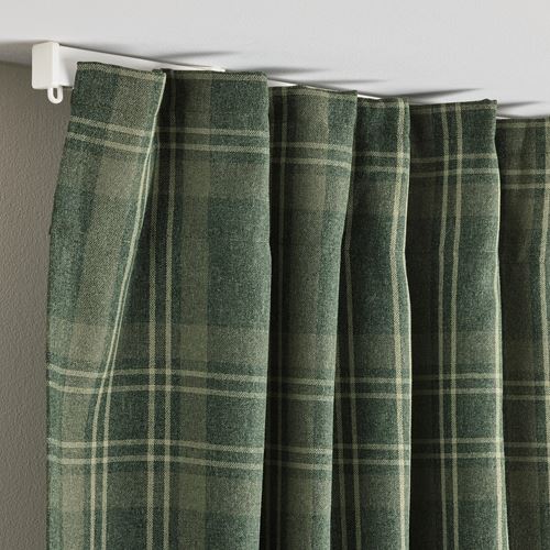 IKEA - HAGGVECKMAL, blackout curtain, 1 pair, dark green, 145x300 cm