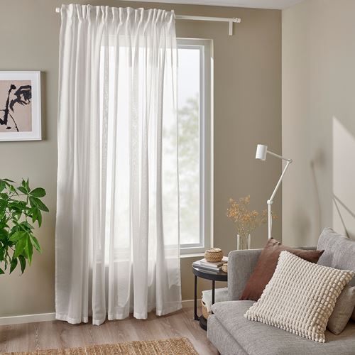 IKEA - ANGSFRYLE, sheer curtains, white, 300x300 cm