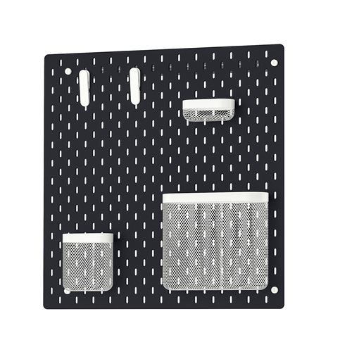 IKEA - SKADIS, pegboard, black, 56x56 cm