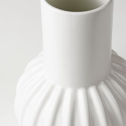 IKEA - SKOGSTUNDRA, stoneware plant vase, white, 27 cm