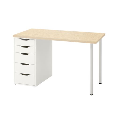 IKEA - ALEX, çalışma masası, canlı çam efekti-beyaz, 120x60 cm
