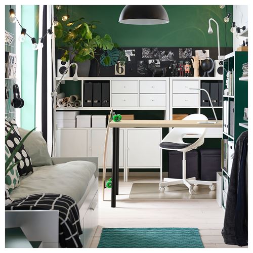 IKEA - MITTCIRKEL/ADILS, desk, lively pine effect-black, 120x60 cm