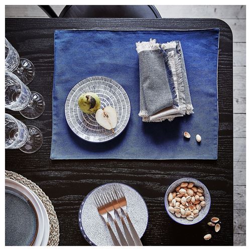 IKEA - ENTUSIASM, side plate set, blue-white, 18 cm