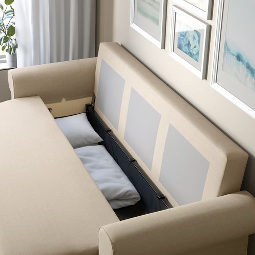 IKEA - VRETSTORP, 3-seat sofa-bed, kilanda light beige