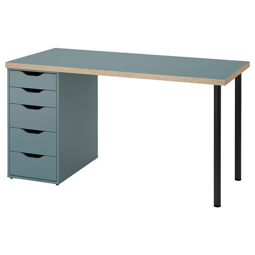 IKEA - LAGKAPTEN/ALEX, desk, turquoise, 140x60 cm