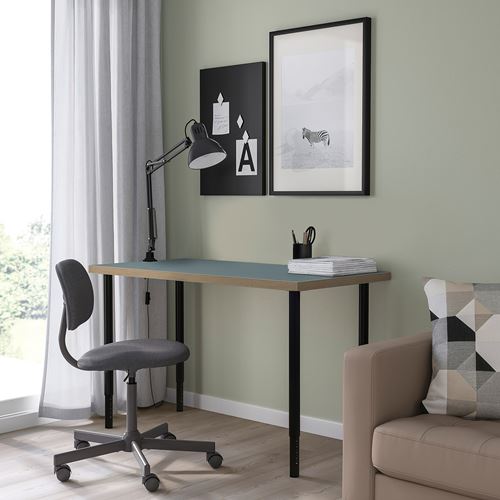 IKEA - LAGKAPTEN/OLOV, desk, grey/black, 120x60 cm