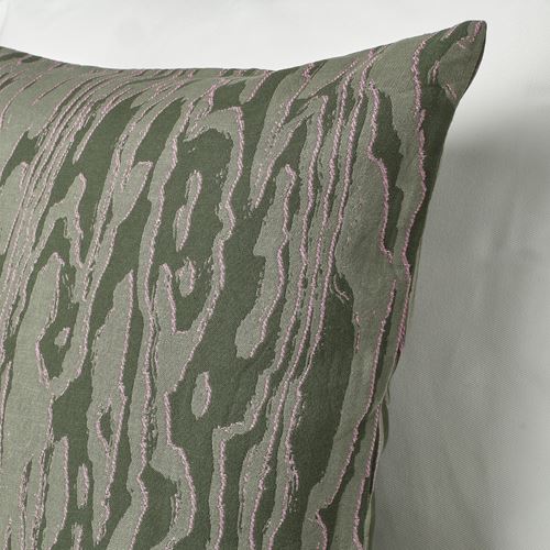 IKEA - TANDMOTT, lace pillow cover, grey-green-pink, 50x50 cm