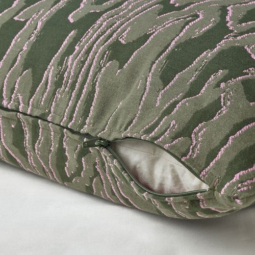 IKEA - TANDMOTT, lace pillow cover, grey-green-pink, 50x50 cm