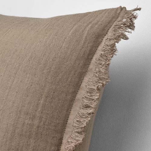 IKEA - VALLKRASSING, lace pillow cover, light grey/brown, 50x50 cm